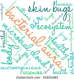 Bacterial Aura Word Cloud On a White Background. 