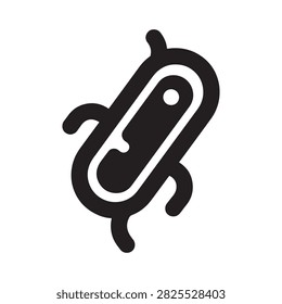 Bacterial cell with appendages microbe icon bacteria organism microbiology pathogen flagella appendages