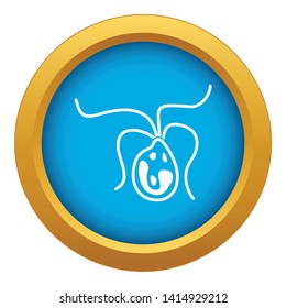Bacterial cell icon blue vector isolated on white background for any design