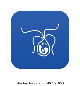 Bacterial cell icon digital blue for any design isolated on white vector illustration