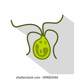 Bacterial cell icon. Flat illustration of bacterial cell vector icon for web