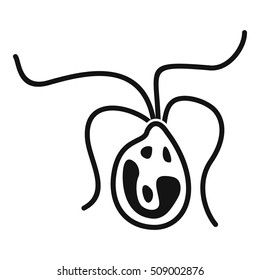 Bacterial cell icon. Simple illustration of bacterial cell vector icon for web