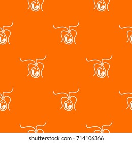 Bacterial cell pattern repeat seamless in orange color for any design. Vector geometric illustration