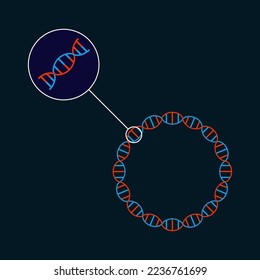 dna de plásmido circular bacteriano ácido desoxirribonucleico nucleico ácidos de bacteria doble helix genética biología conjunto logo de investigación biología molecular química biotecnología conjunto de vectores estructura