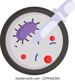 bacterial culture analysis vector color icon design, Biochemistry symbol, Biotechnology and Biochemical Sign, Science and engineering stock illustration, cell culture dish Concept