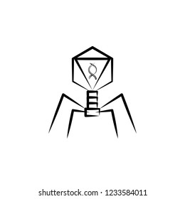 Bacterial dna virus icon. Element of biology icon for mobile concept and web apps. Hand drawn Bacterial dna virus icon can be used for web and mobile