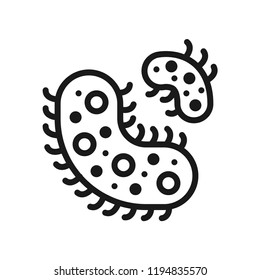 Bacterial icon. Science lab concept, simple flat design. Isolate on white background.