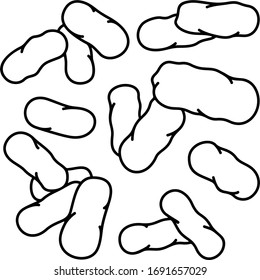 Bakterielle Infektion. Umriss-Symbol der Vektorillustration.