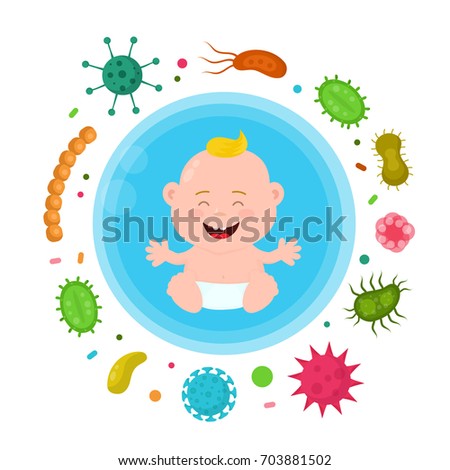 bacterial microorganism circle bacteria germs colorful stock vector germs com