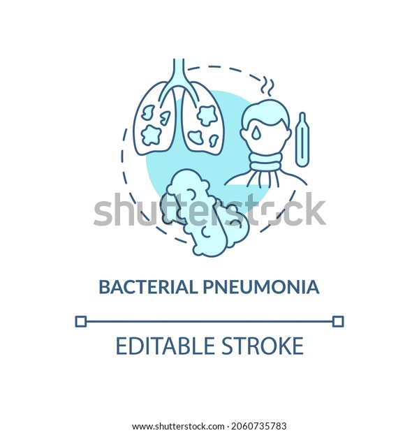 Bacterial Pneumonia Blue Concept Icon Pulmonary Stock Vector (Royalty ...