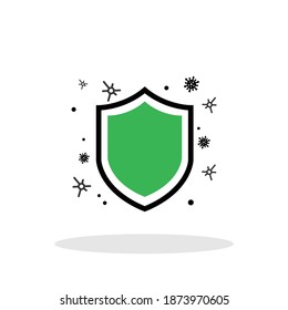 Bacterial protection icon in flat style. Immune symbol for your web site design, logo, app, UI Vector EPS 10.