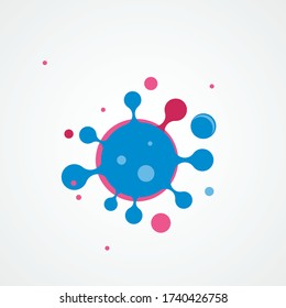 Bakterielle Vektor-Virus-Symbol. Isolierte Vektorgrafik. Abstrakter Hintergrund des Virus. Koronavirus-Pandemie. Virenschutz