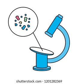 Bacterias on microscope