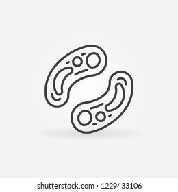 Bacterias outline vector icon or design element
