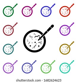 Bacteria's, petri dish, biology, laboratory multi color icon. Simple glyph, flat vector of medical instruments icons for ui and ux, website or mobile application