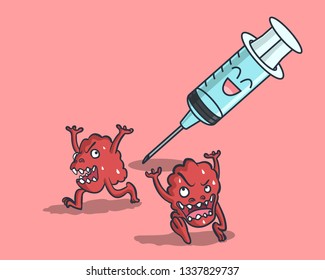 bacterias run away from injection needle