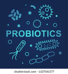 Bacterias  and viruses icons. Vector illustration on dark background