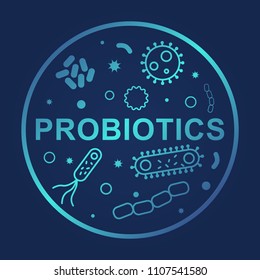 Bacterias  and viruses icons. Vector illustration on dark background