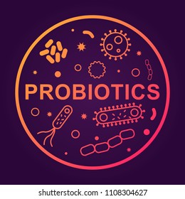 Bacterias  and viruses icons. Vector illustration on dark background