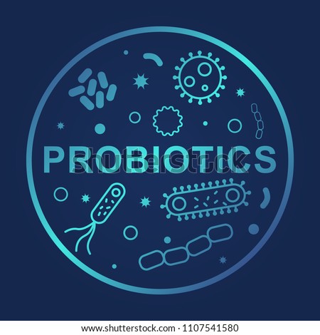 Bacterias  and viruses icons. Vector illustration on dark background