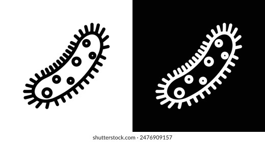 Bacteriavector icon set on white background.