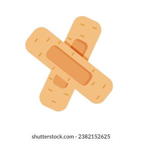 Bactericidal adhesive plaster cartoon icon. Vector illustration of a medical patch isolated on a white background.