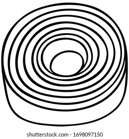 El parche bactericida. La forma de dosificación de plástico se ajusta bien a la piel. Se utiliza para arreglar apósitos, tubos, catéteres, cortes. Ilustración vectorial. Contorno en un fondo aislado. Temas médicos. Esbozo.