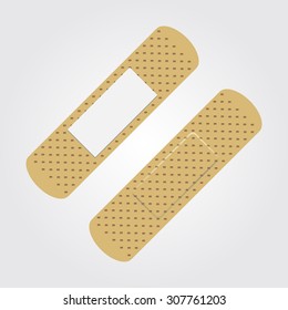 Bactericidal plaster brown color. The view from both sides. Vector Image. Realistically.