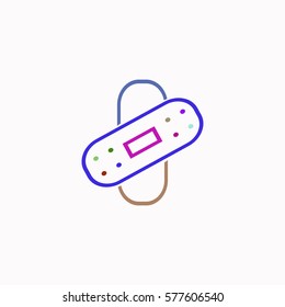 Bactericidal Plasters  icon Vector design. Colored illustration.