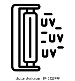 Bactericidal uv lamp icon. Outline bactericidal uv lamp vector icon for web design isolated on white background