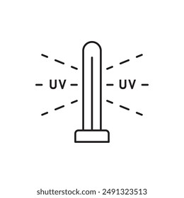 Bakterizides UV-Lampen-Symbol, Vorlage für Grafik und Webdesign. Vektorillustration
