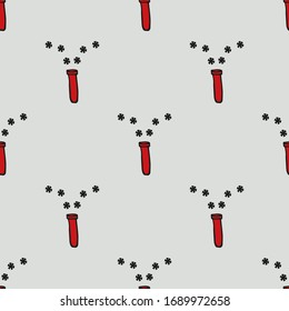 Bacteriological Seamless Vector. Minimal Different Kinds of Viruses. Microorganism disease causing Flat Vector Illustration Background. Antiviral in hospital Backdrop.  Bacteria Illustration.