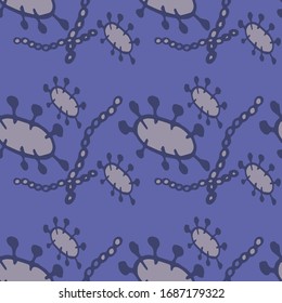 Bacteriological Seamless Vector. Minimal Ebola Epidemic Sick Microorganism disease causing Flat Vector Illustration Background. Antiviral in hospital Background.  Bacteria Illustration.