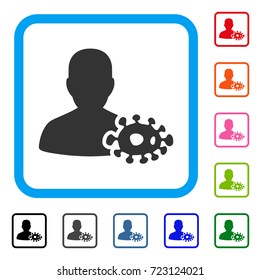 Bacteriologist icon. Flat pictogram symbol in a rounded rectangle. Black, gray, green, blue, red, orange color variants of Bacteriologist vector. Designed for web and app user interface.