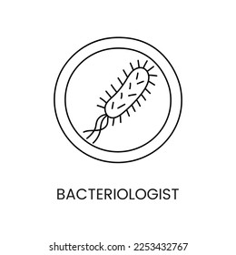 Bacteriologist line icon in vector, illustration of medical profession.