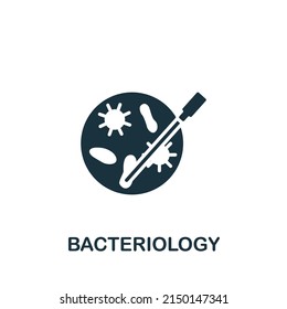 Bacteriology icon. Monochrome simple Bioengineering icon for templates, web design and infographics