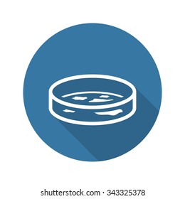 Bacteriology Icon with Shadow. Flat Design. Isolated Illustration.