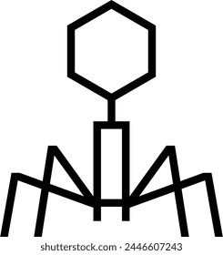 bacteriophage icon. Thin linear style design isolated on white background