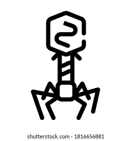 bacteriophage virus line icon vector. bacteriophage virus sign. isolated contour symbol black illustration