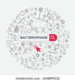(bacteriophage) Word written in search bar,Vector illustration .