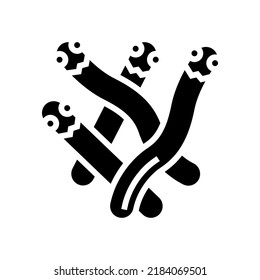 Bakterium Bakterien-Virus-Glyphsymbol Vektorgrafik. Bakterienviruszeichen. einzelne Symbolillustration