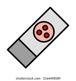 Bacterium Glass Icon. Editable Bold Outline With Color Fill Design. Vector Illustration.