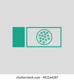 Bacterium glass icon. Gray background with green. Vector illustration.