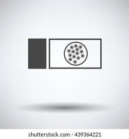 Bacterium glass icon on gray background, round shadow. Vector illustration.