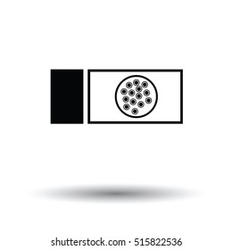 Bacterium glass icon. White background with shadow design. Vector illustration.
