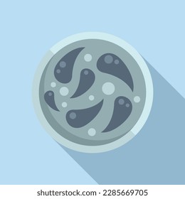 Bacterium icon flat vector. Petri dish. Health cell