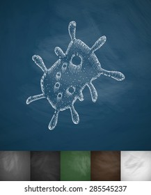 bacterium icon. Hand drawn vector illustration. Chalkboard Design