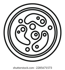 Bacterium icon outline vector. Petri dish. Health cell