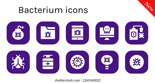  bacterium icon set. 10 filled bacterium icons. Simple modern icons about  - Virus, Antiseptic, Bacteria