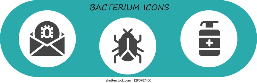  bacterium icon set. 3 filled bacterium icons. Simple modern icons about  - Virus, Antiseptic